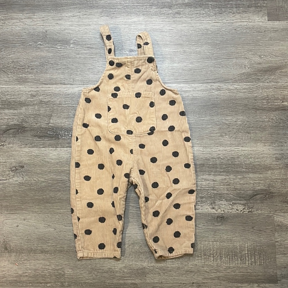 Zara Kids Polka Dot Corduroy Overalls